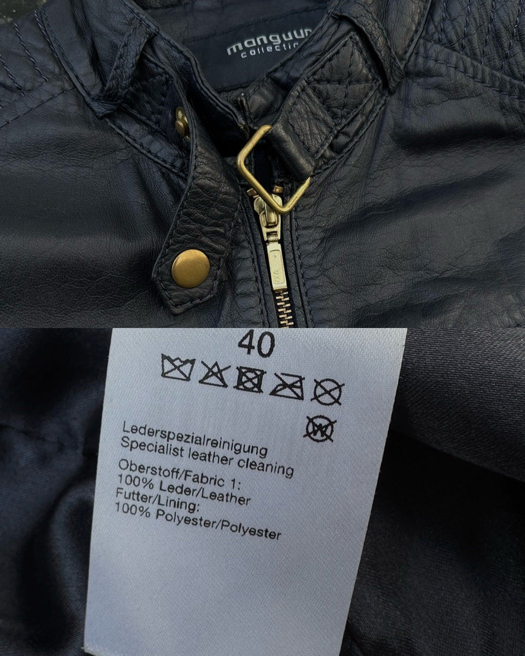 Темно синя y2k slim fit шкірянка Manguun(M/L)