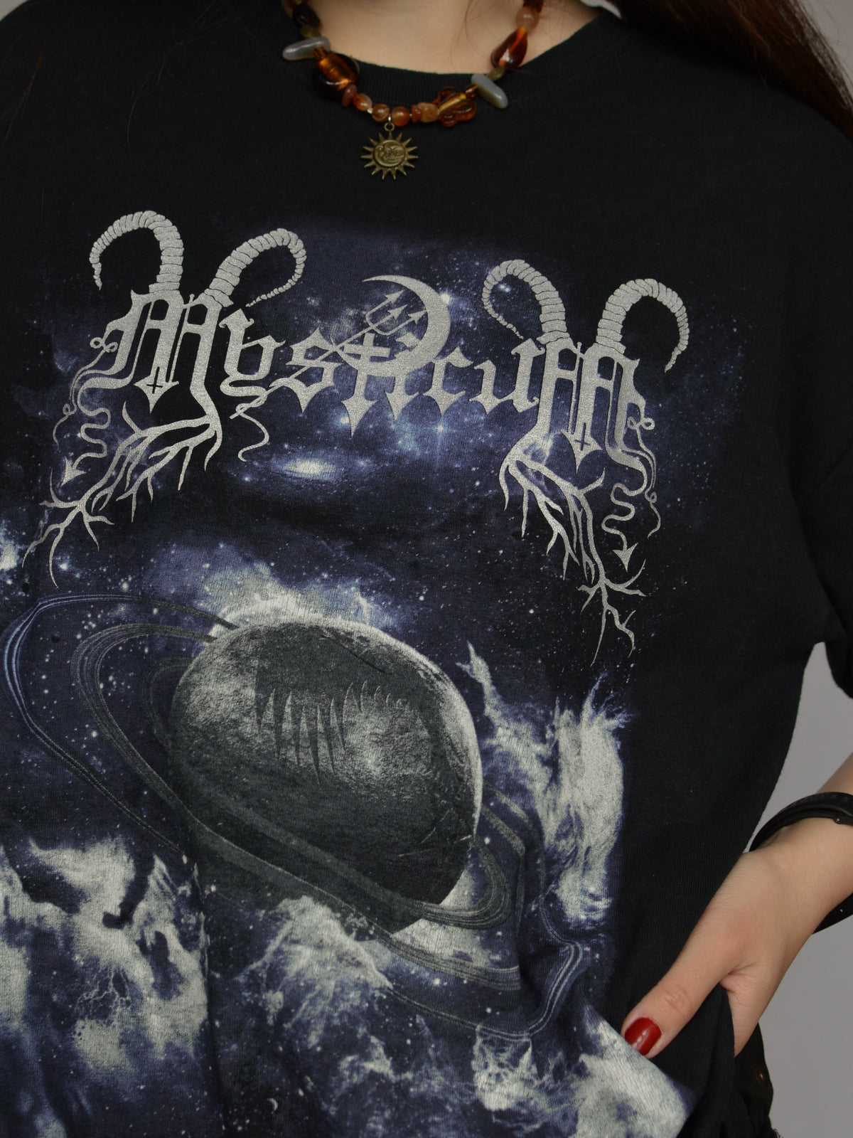 Футболка мерч Mysticum Planet satan(m/L)