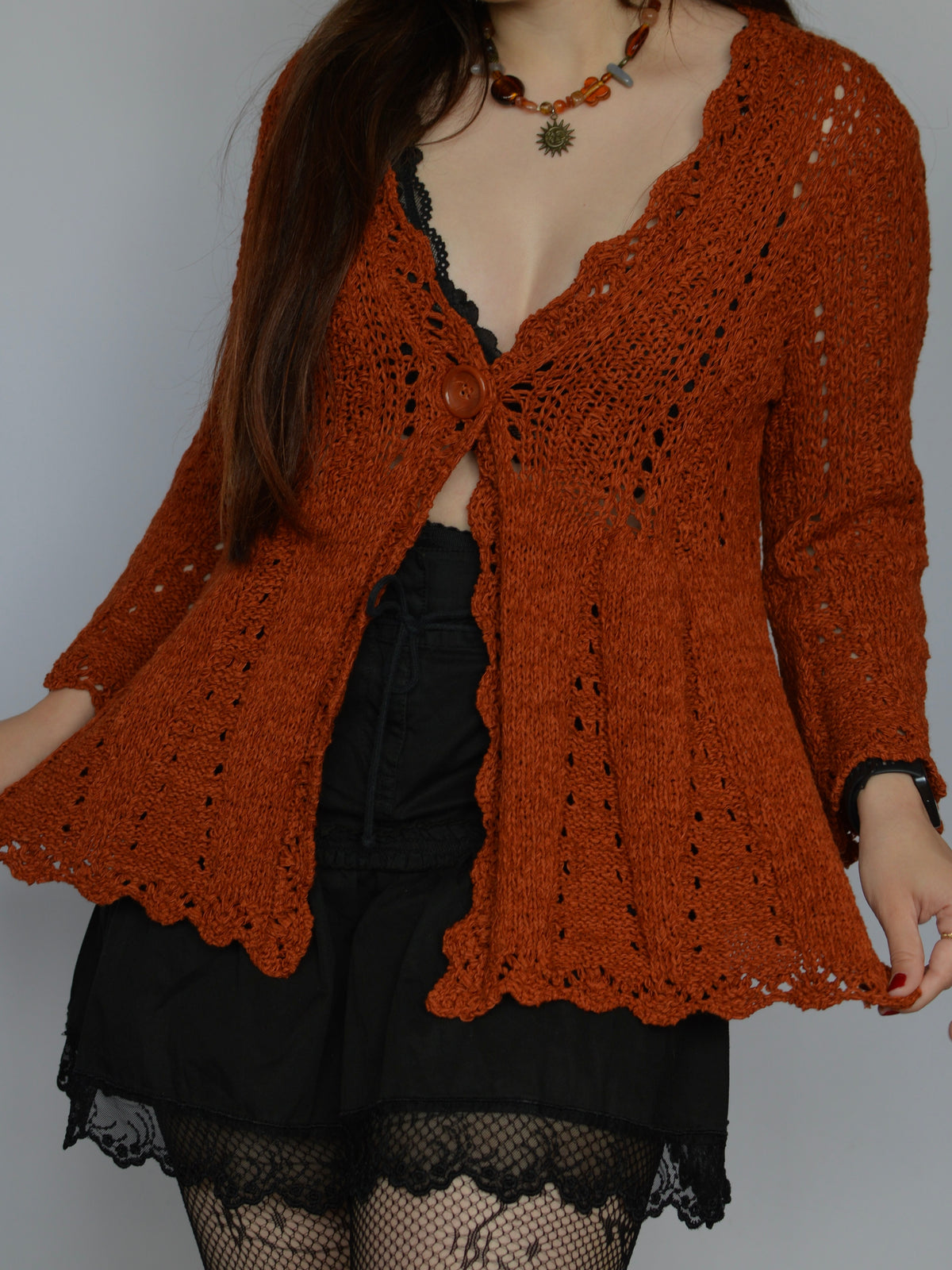 Вінтажний вовняний кардиган Tweeds(m/L)