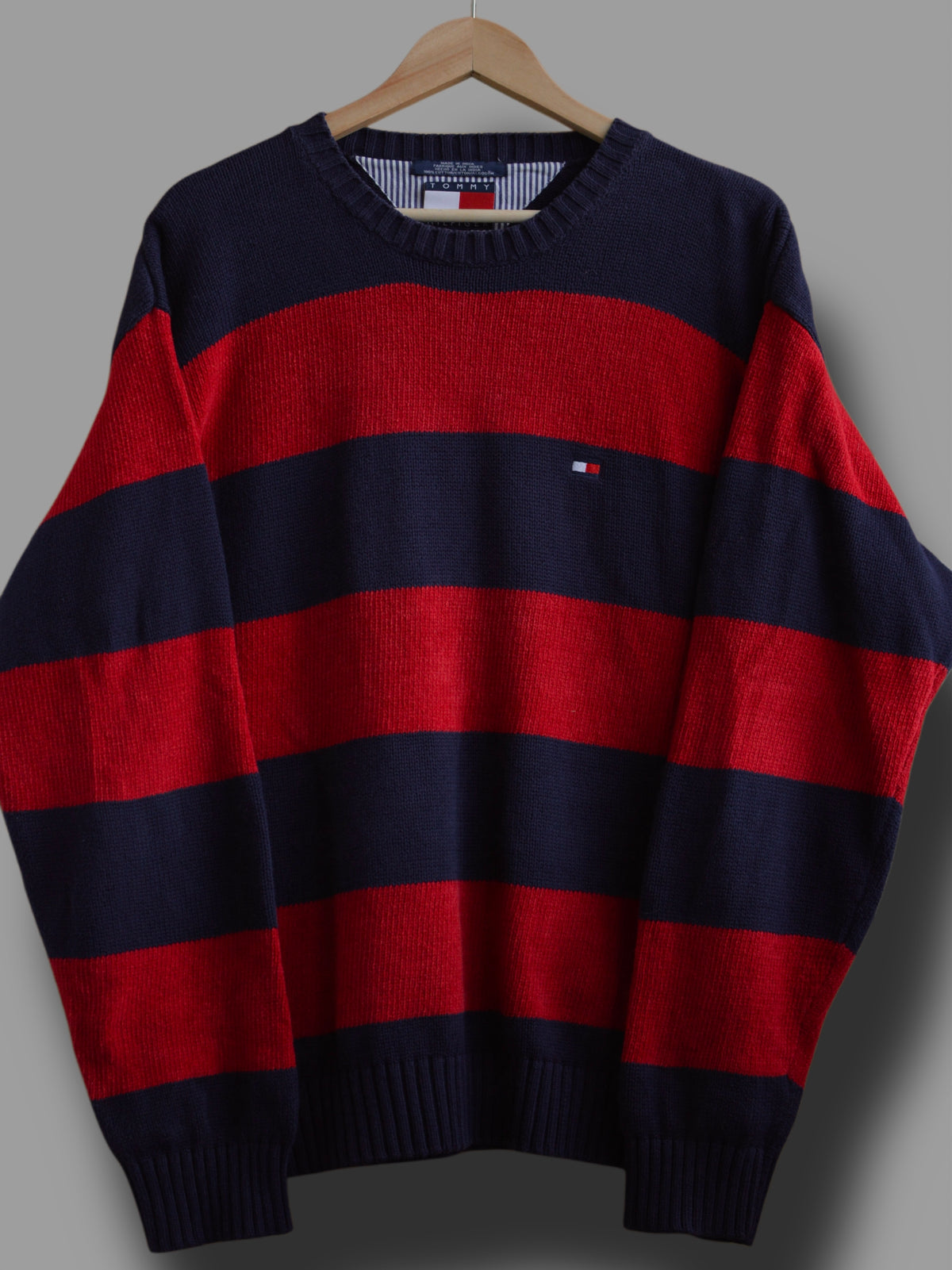Розкішний светр в смужку 90х Tommy Hilfiger (L/XL)