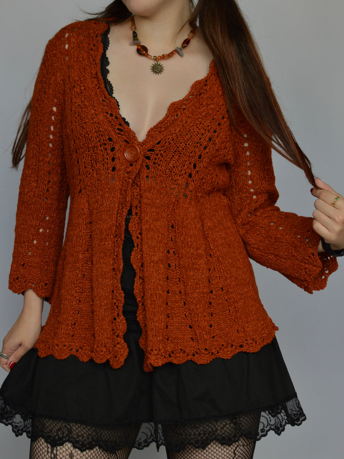 Вінтажний вовняний кардиган Tweeds(m/L)