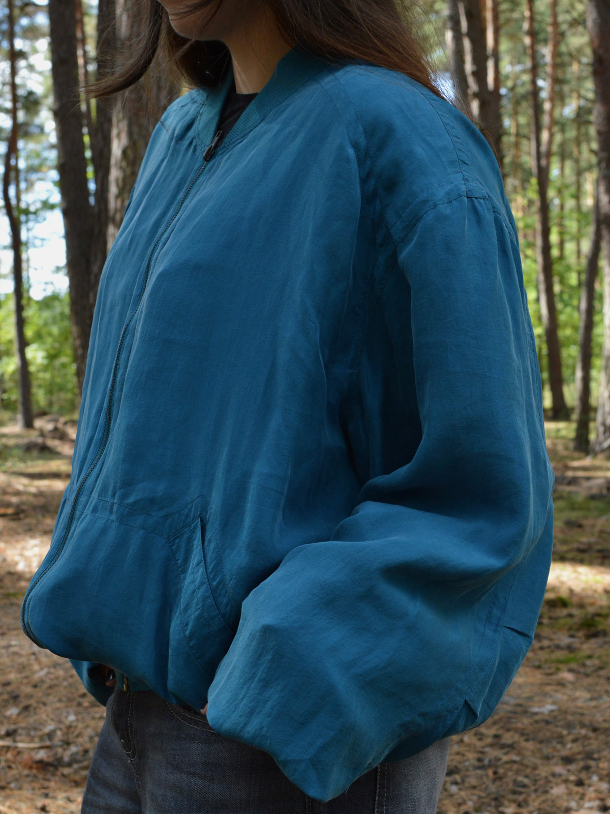 вінтажна шовкова куртка(XL)