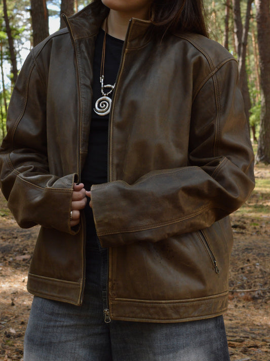 Вінтажна шкірянка Real Leather(L)