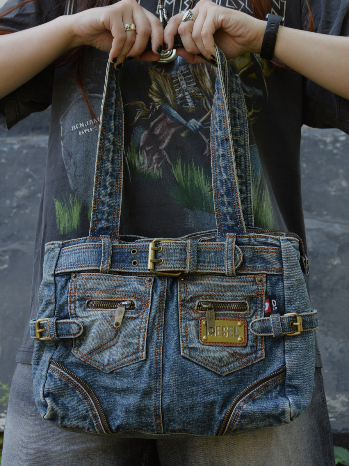 вінтажна Diesel Reworked Denim Bag˚⊹♡