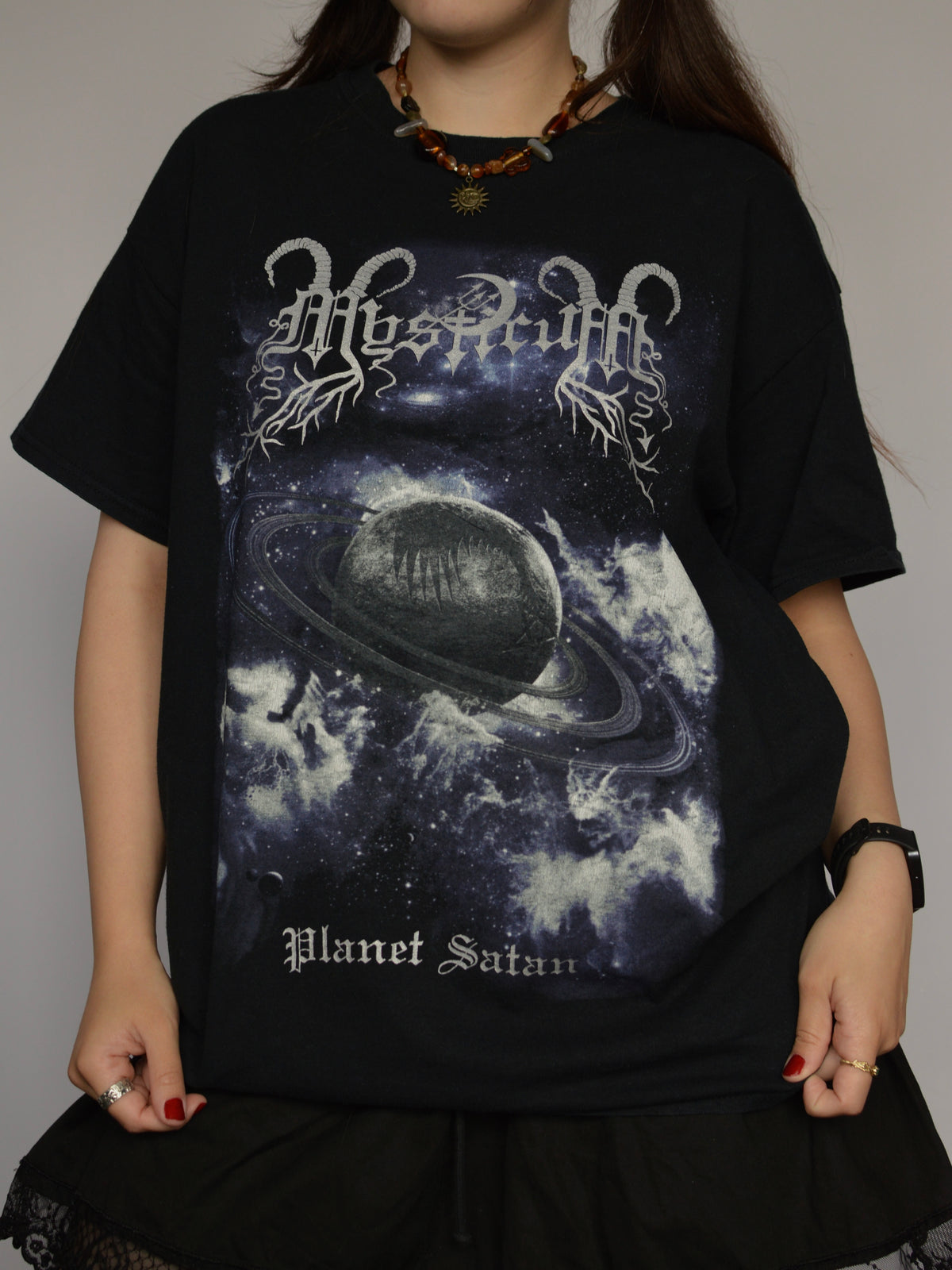 Футболка мерч Mysticum Planet satan(m/L)