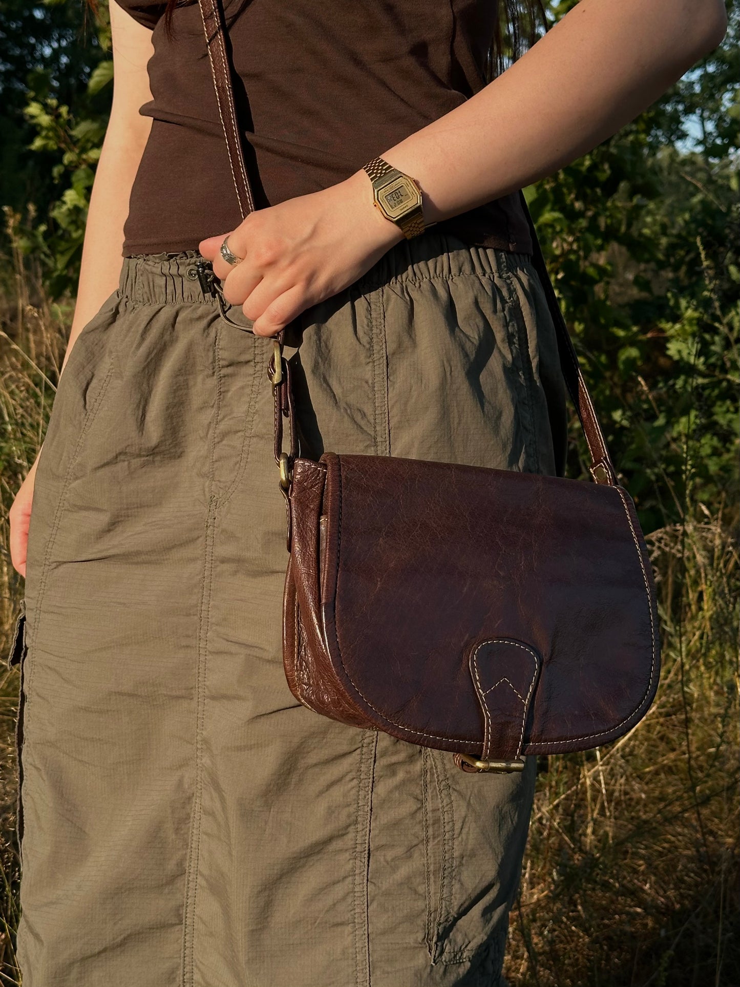 Вінтажна шкіряна сумка Genuine leather⋆ 𐙚
