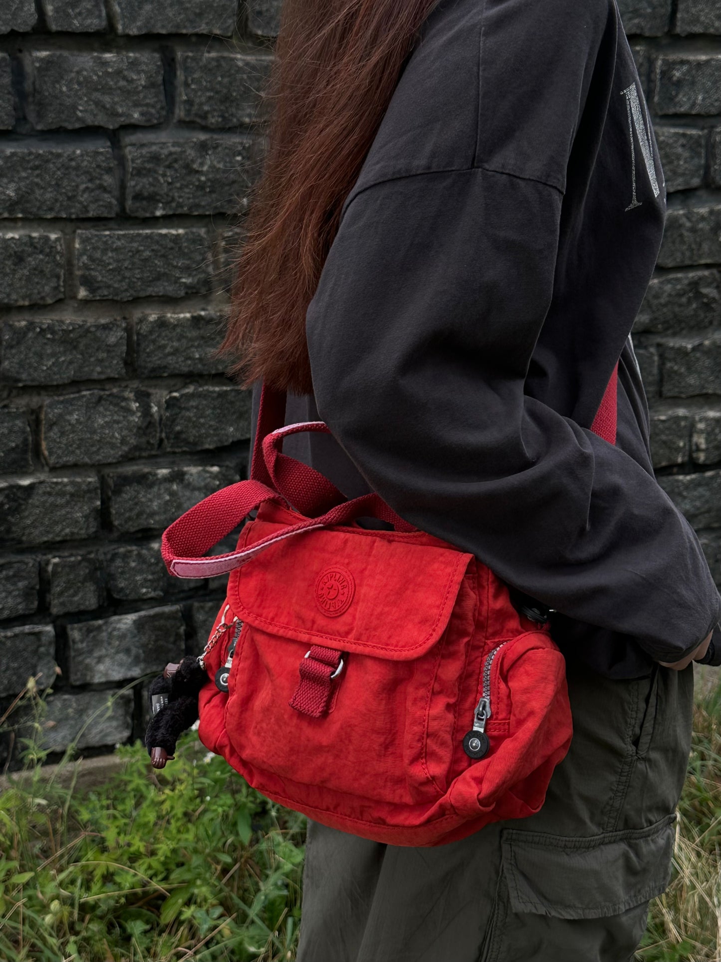 Вінтажна червона сумка Kipling⁺₊✧