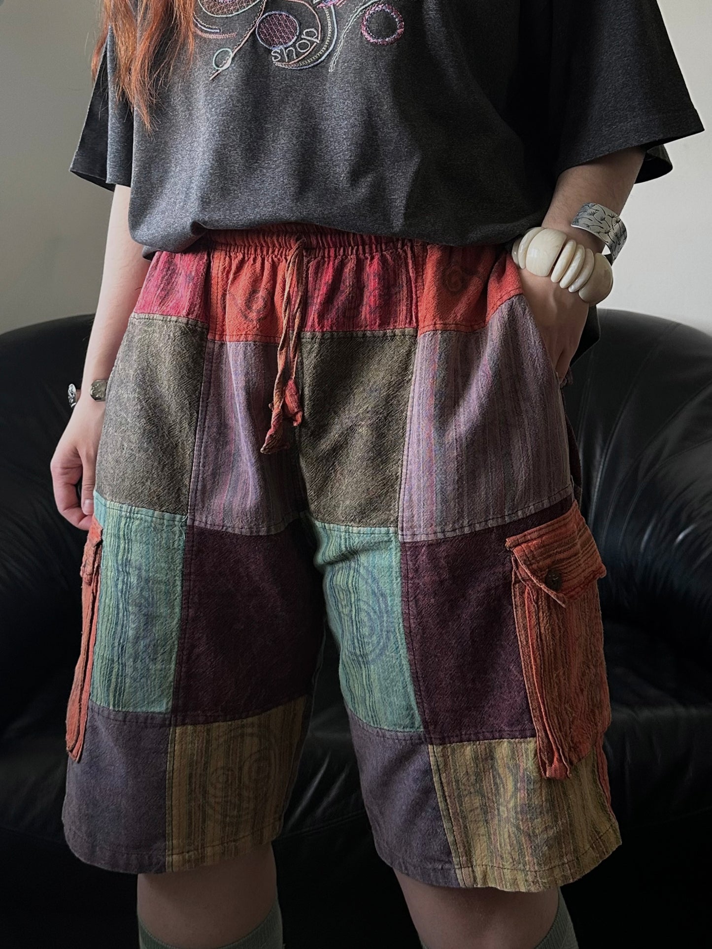 Патчворк хіппі шорти Funky Threads (S/M)
