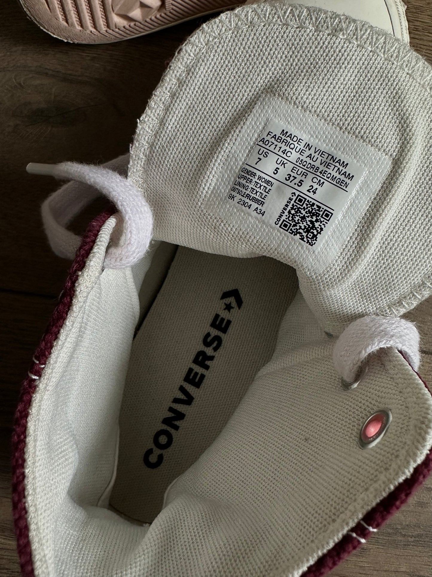 бордові Converse CTAS Lift Hi Deep Bordeaux(37)