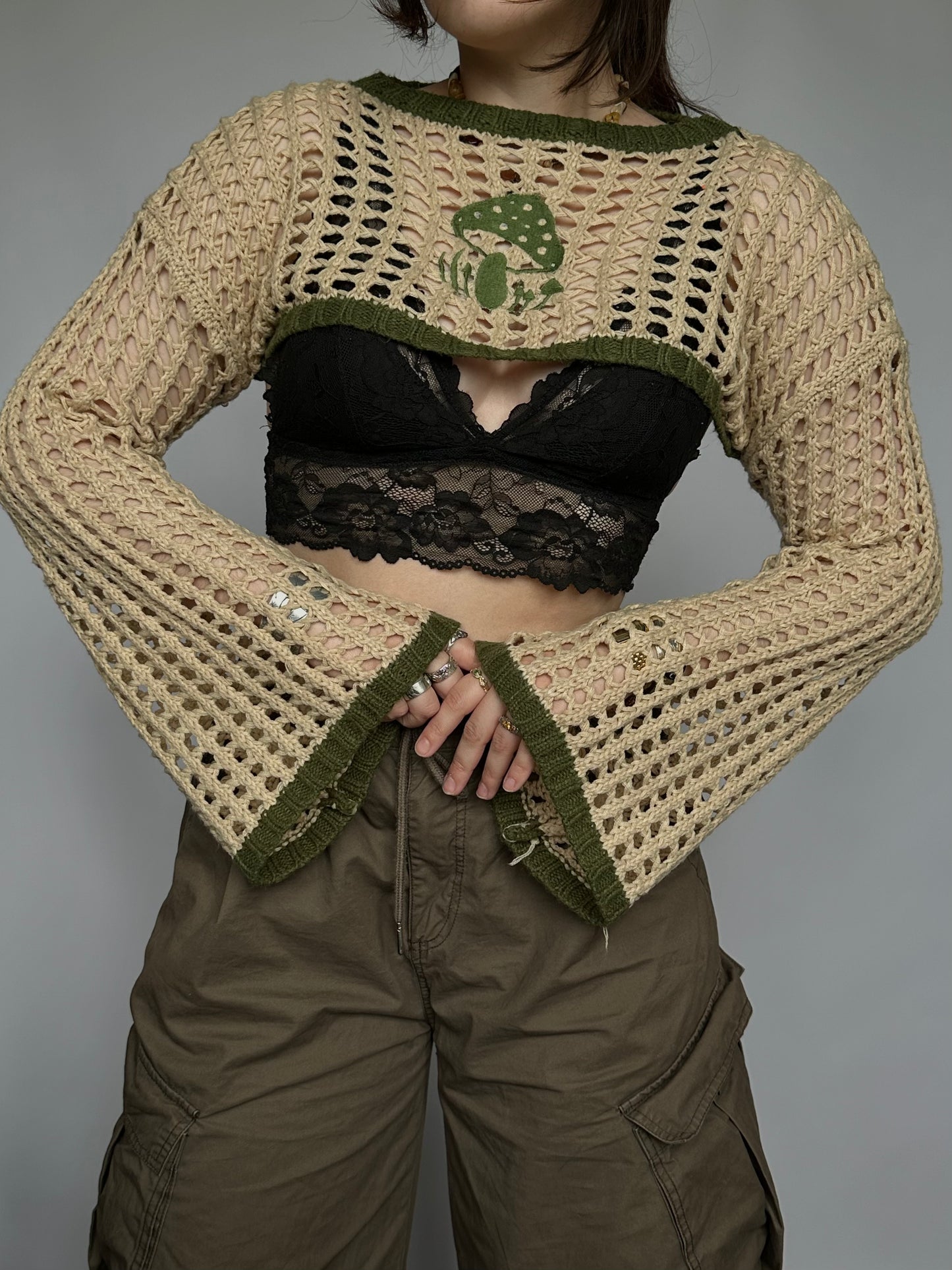 Вʼязаний топ з грибочком (one size)