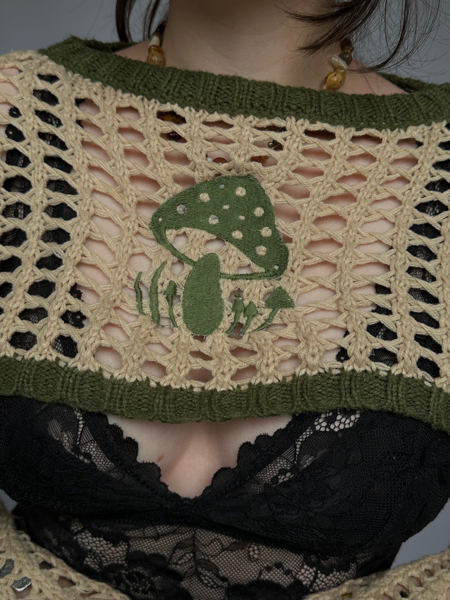Вʼязаний топ з грибочком (one size)