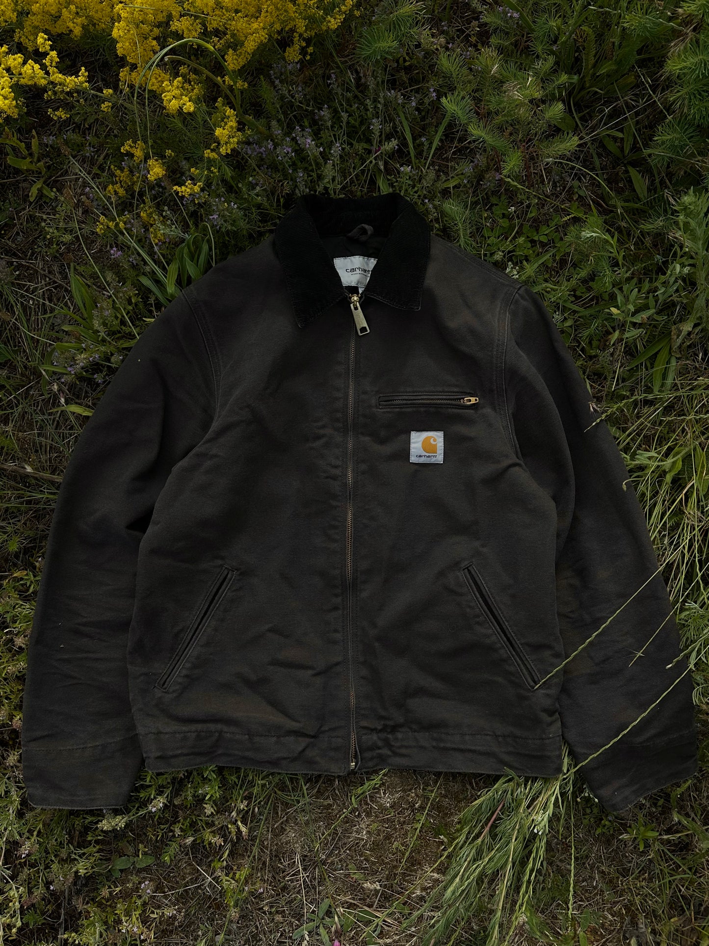 Carhartt WIP OG Detroit Jacket Aged Canvas Tobacco / Black (S/M)