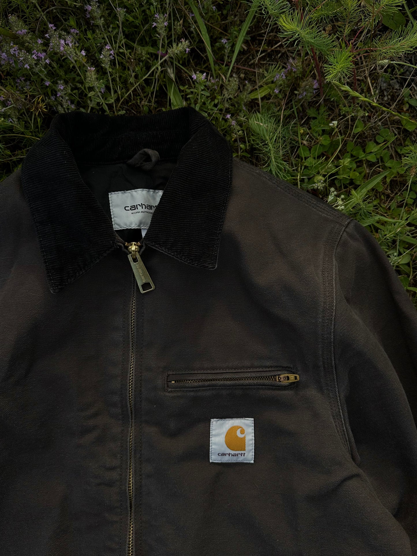 Carhartt WIP OG Detroit Jacket Aged Canvas Tobacco / Black (S/M)
