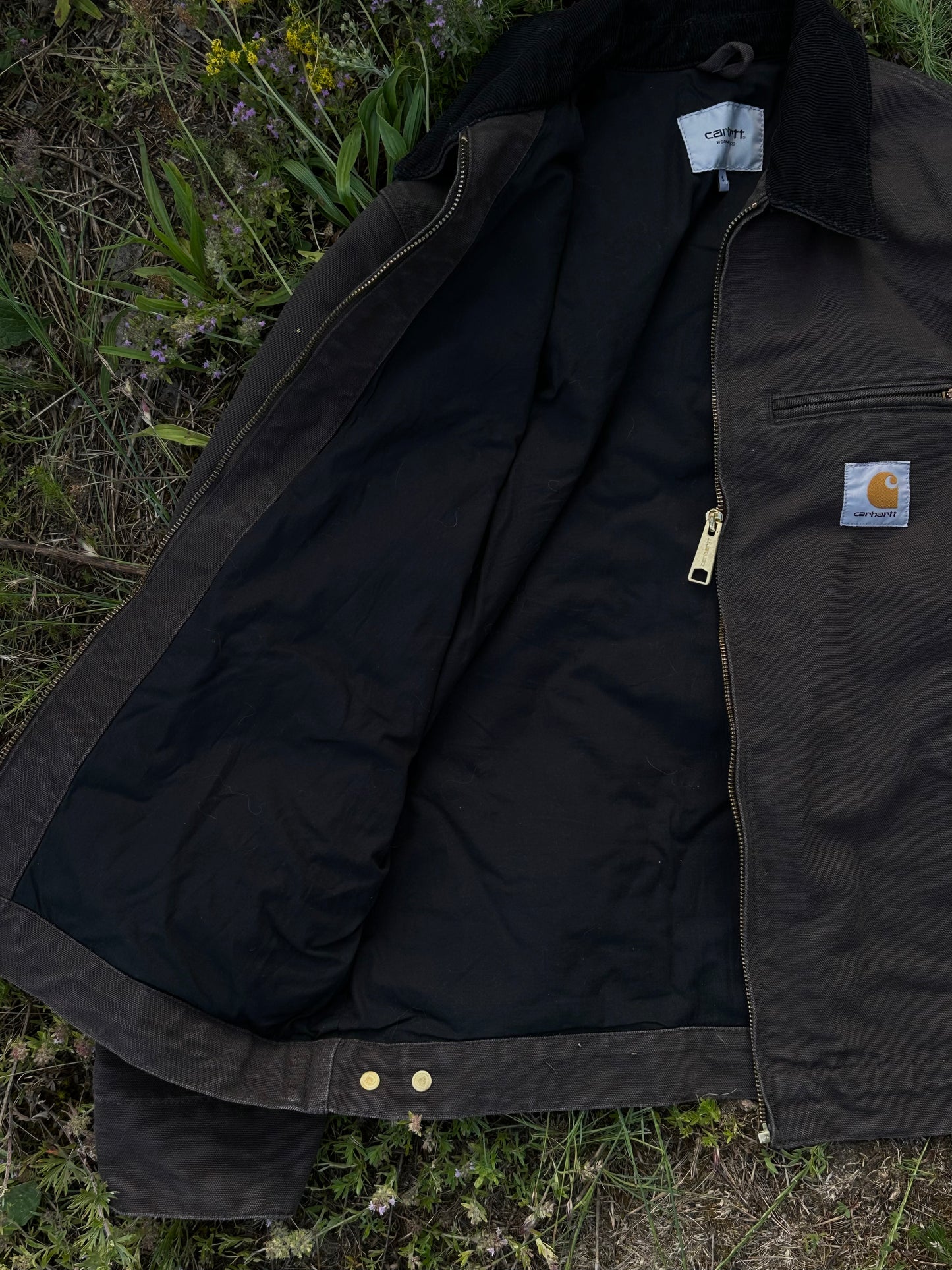 Carhartt WIP OG Detroit Jacket Aged Canvas Tobacco / Black (S/M)
