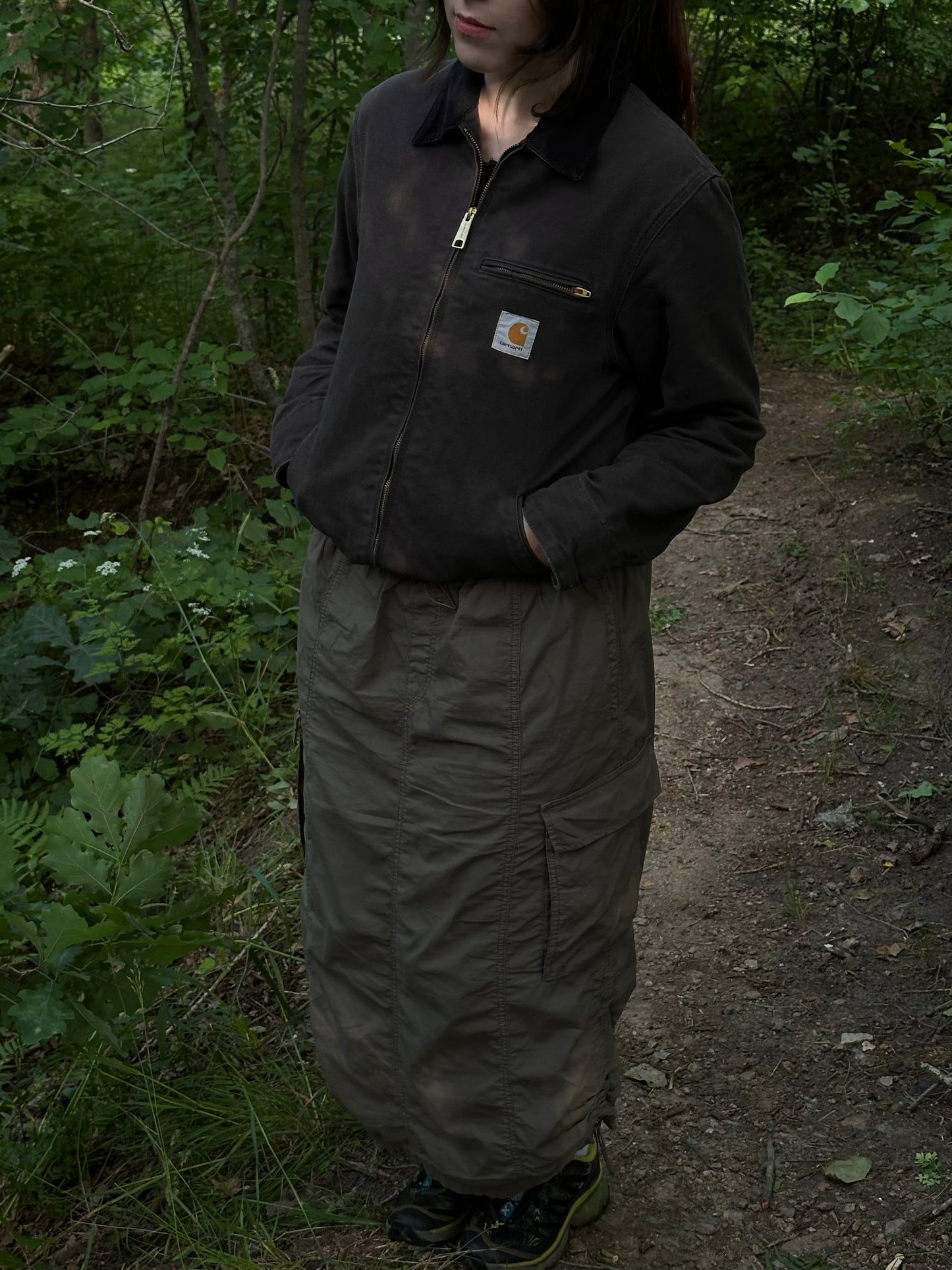 Carhartt WIP OG Detroit Jacket Aged Canvas Tobacco / Black (S/M)