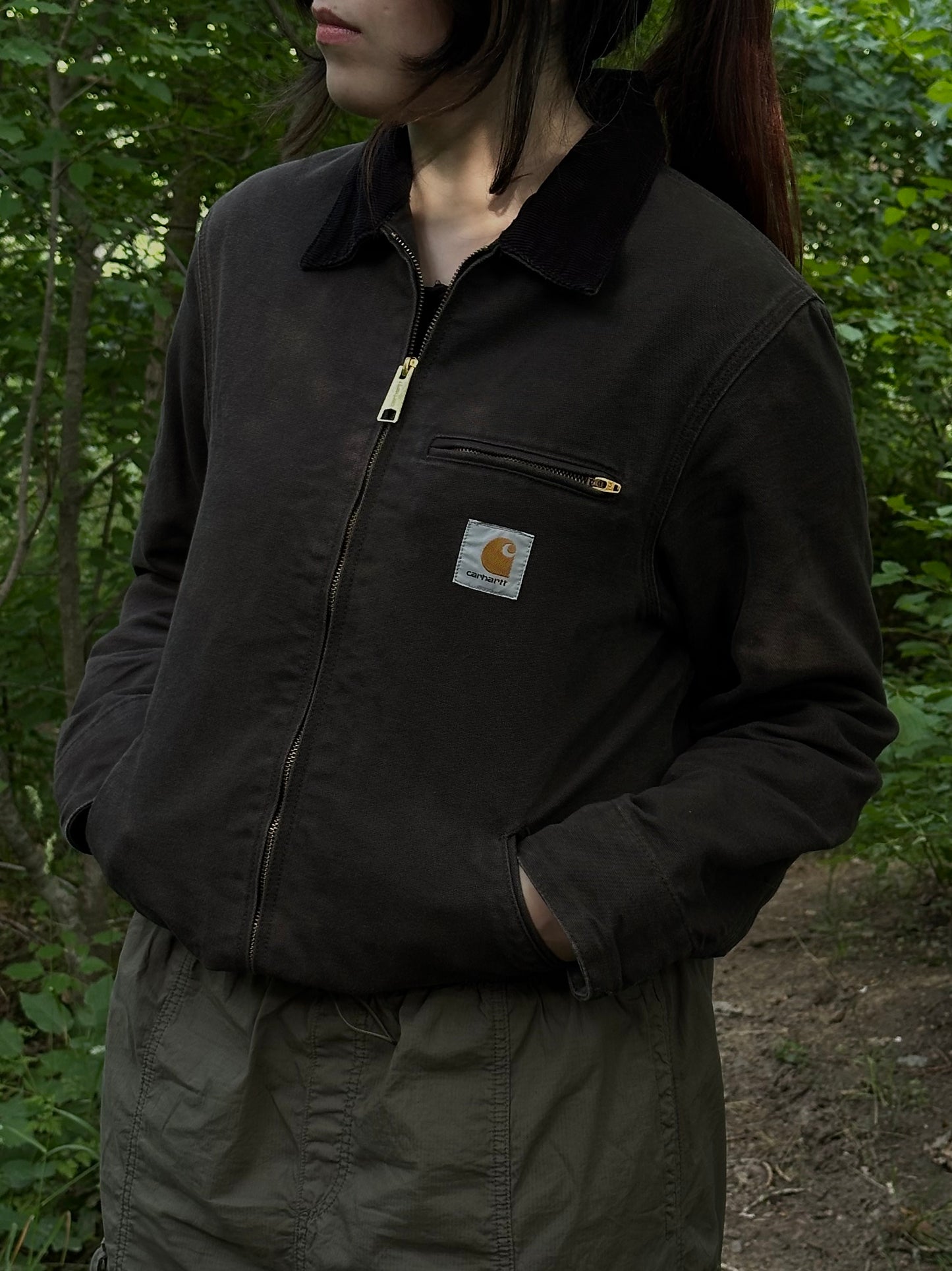 Carhartt WIP OG Detroit Jacket Aged Canvas Tobacco / Black (S/M)