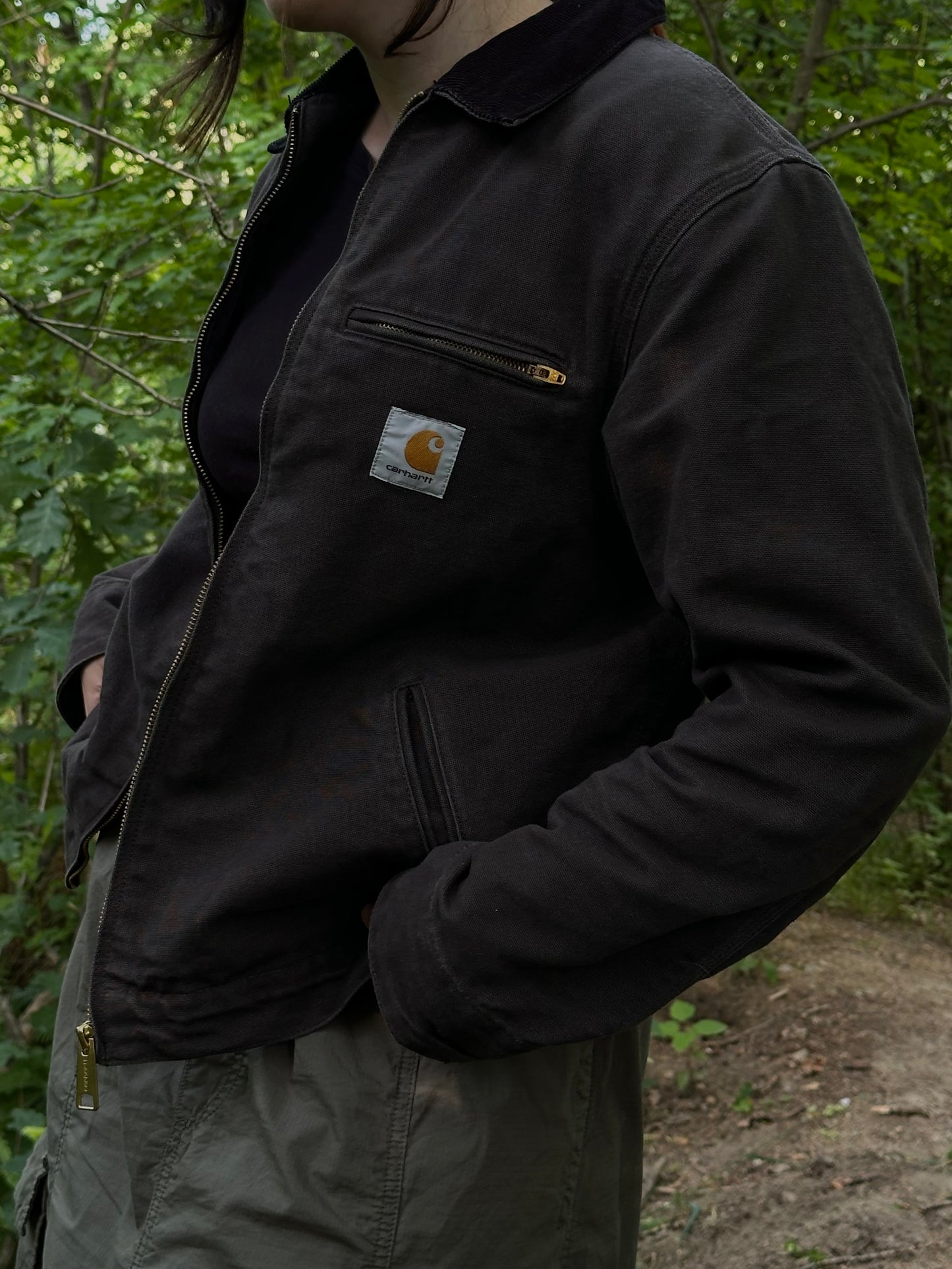 Carhartt WIP OG Detroit Jacket Aged Canvas Tobacco / Black (S/M)