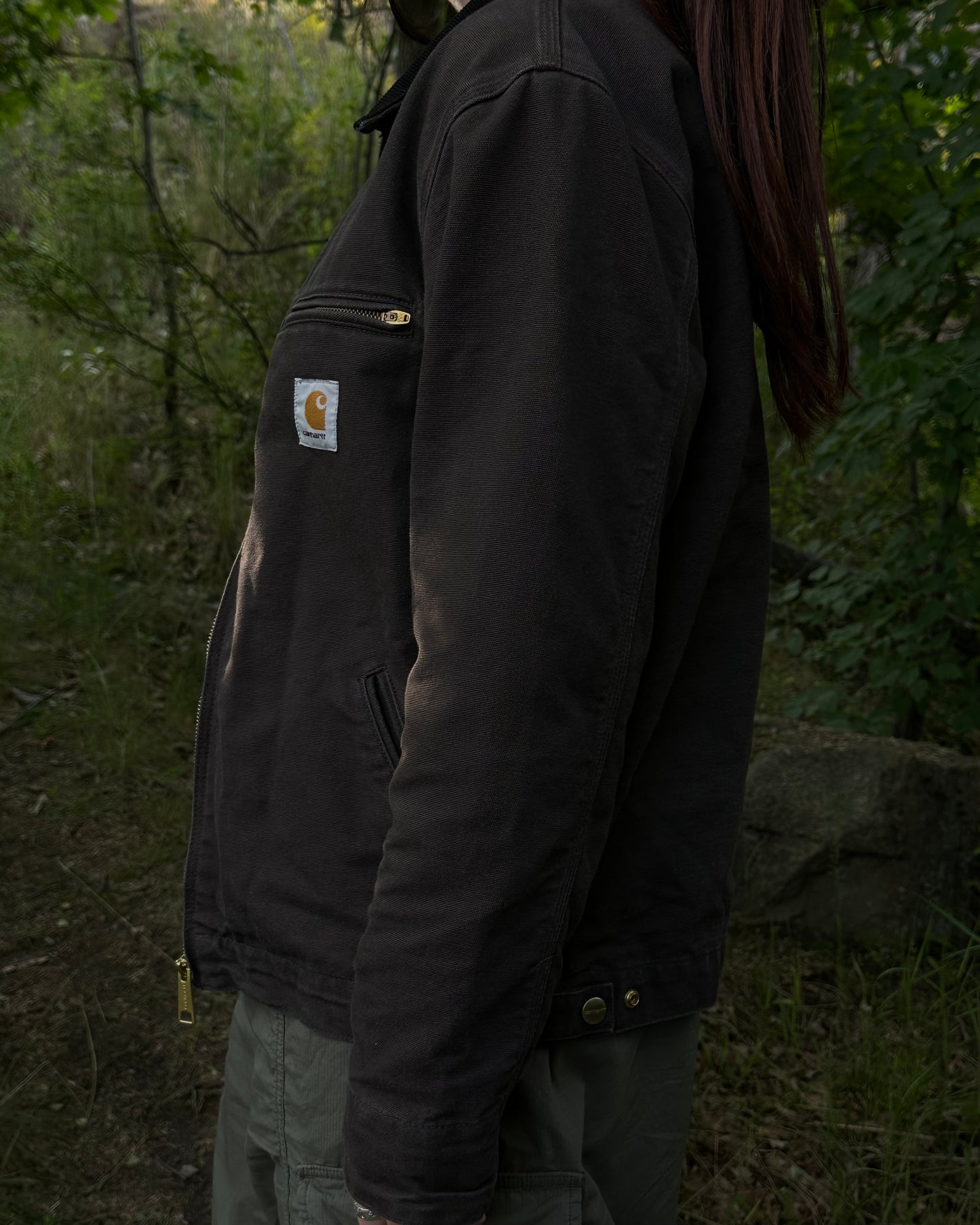 Carhartt WIP OG Detroit Jacket Aged Canvas Tobacco / Black (S/M)