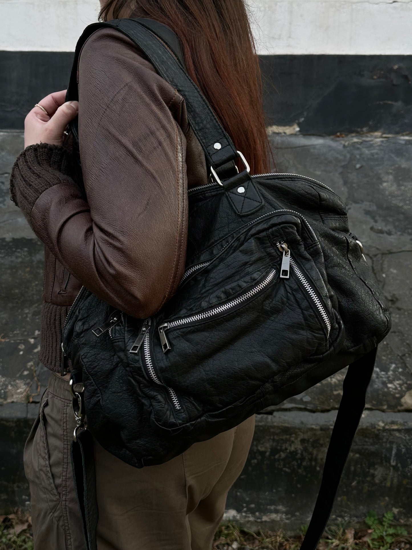 Шкіряна y2k сумка Nunoo Mille washed bag