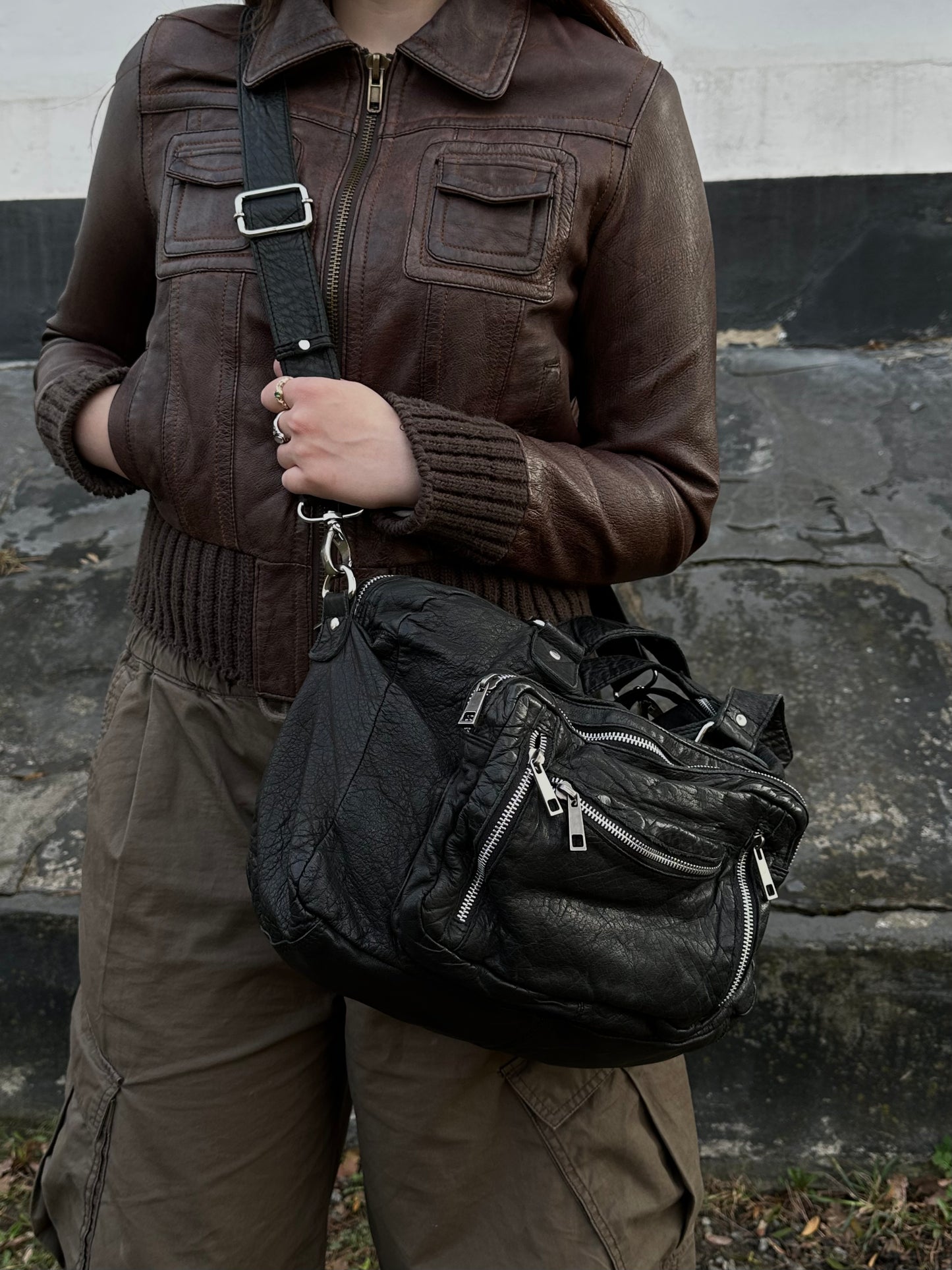 Шкіряна y2k сумка Nunoo Mille washed bag