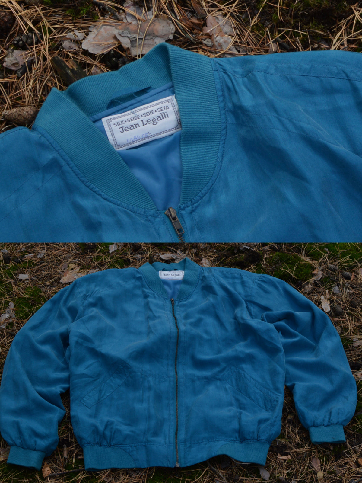 вінтажна шовкова куртка(XL)