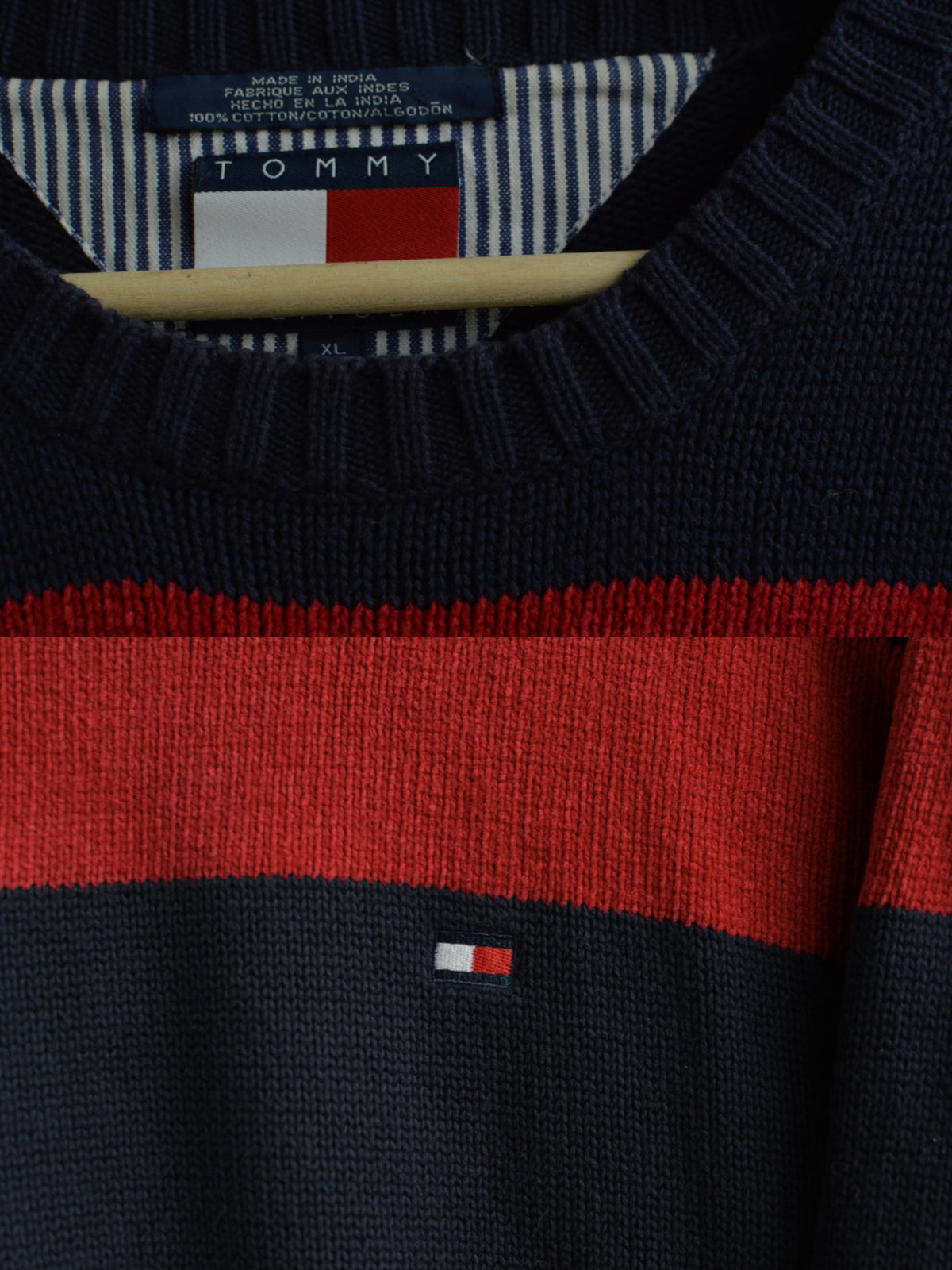 Розкішний светр в смужку 90х Tommy Hilfiger (L/XL)